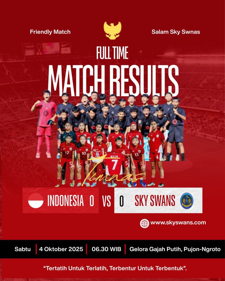 Sky Swans Tampil Perkasa, Timnas Indonesia Beri Perlawanan Sengit di Gelora Gajah Putih